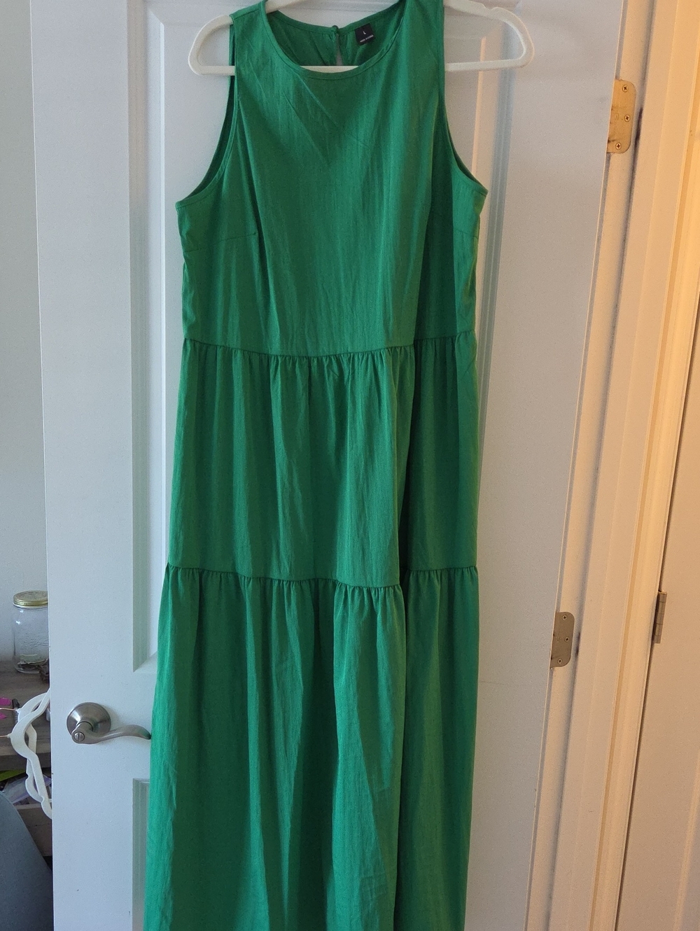 Green Sleeveless Tiered Maxi Dress